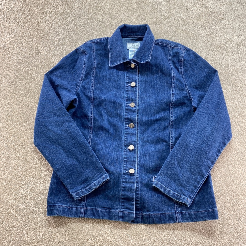 FDJ Jacket French Dressing Womens Size‎ 8 Denim Dark Wash Button Front 602814D